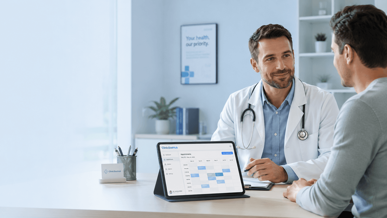 Arzt und Patientin im Gespräch