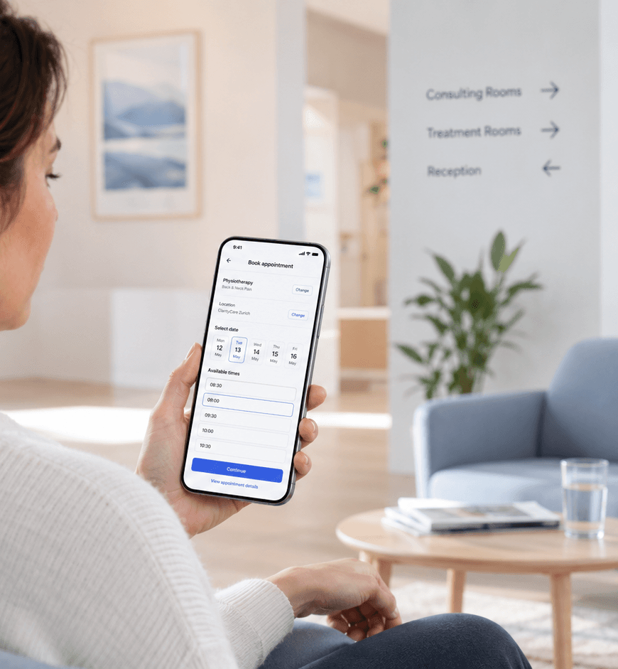 Patientin bucht per Smartphone